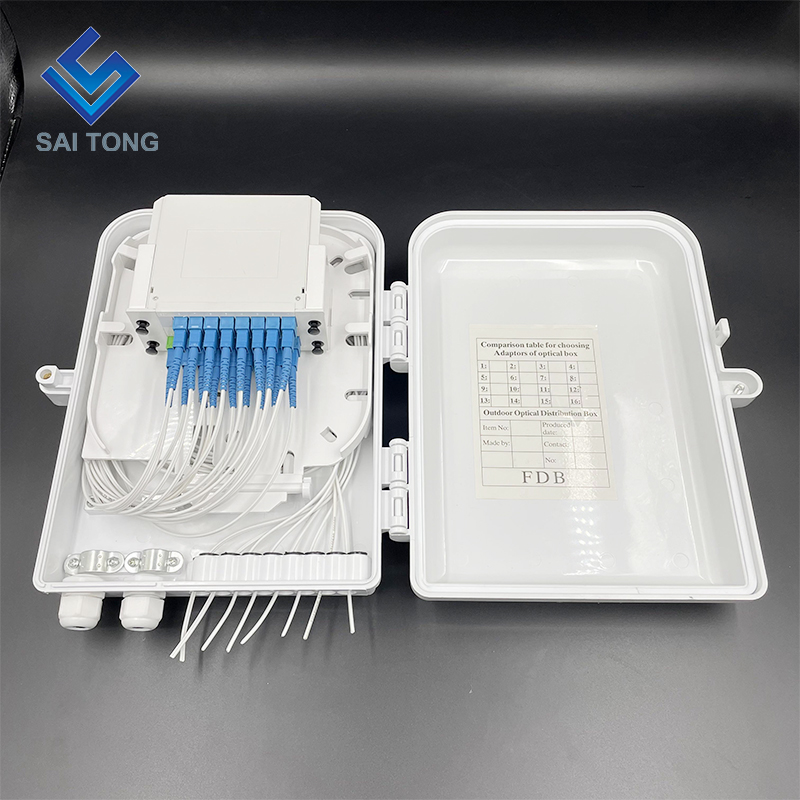 FTTH BOX 16 nuclee exterior 16 porturi cutie de distribuție fibră cu cutie de borne splitter plc 1x16 pentru montare pe perete și montată pe stâlp