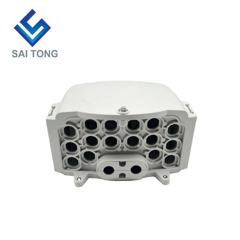 Cutie terminală FTTH Saitong IP65 cu 16 nuclee fibră optică PC+ABS Material exterior Cutii de distribuție cu 16 porturi cu 2 tăvi