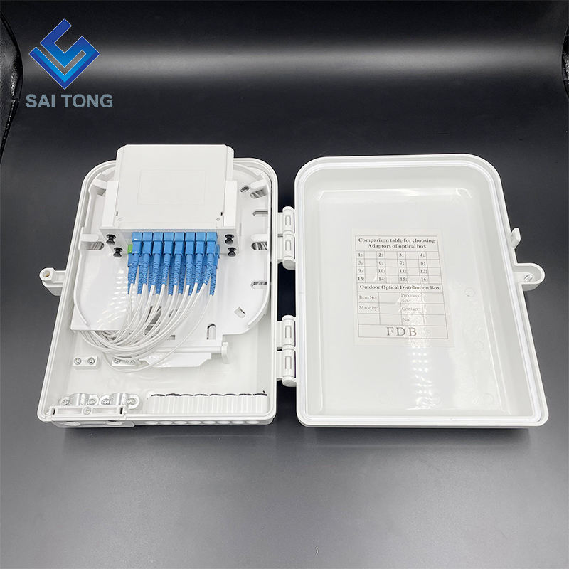 FTTH BOX 16 nuclee exterior 16 porturi cutie de distribuție fibră cu cutie de borne splitter plc 1x16 pentru montare pe perete și montată pe stâlp