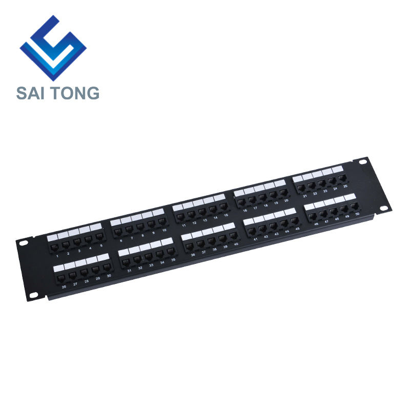 2U 19'' 50 porturi RJ11 Krone Jackets, Suport din oțel Cat3 Patch Panel Blank Neecranat Utp Cat3 RJ11 Patch Panel