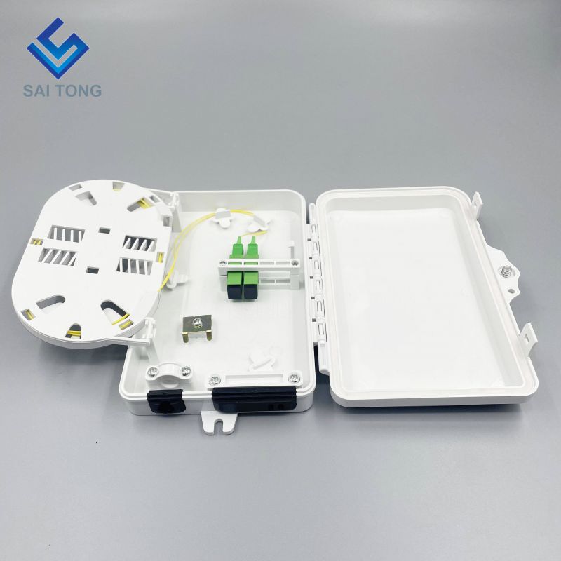 IP65 Alimentare cu 1/2 porturi mini FTTH cutie de fibră optică în aer liber din plastic cutie de borne din fibră cu 2 miezuri cu adaptor SC LC