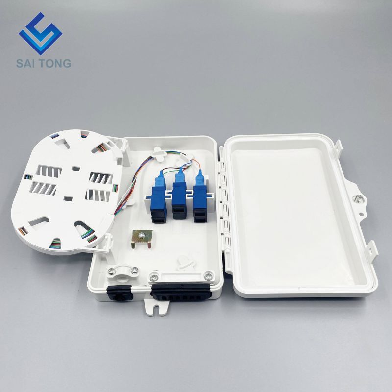 Saitong 1/6 porturi FTTH FTTX Cutie de distribuție cu fibră optică cu 6 nuclee Cutie de suport PLC Cutie optică ABS