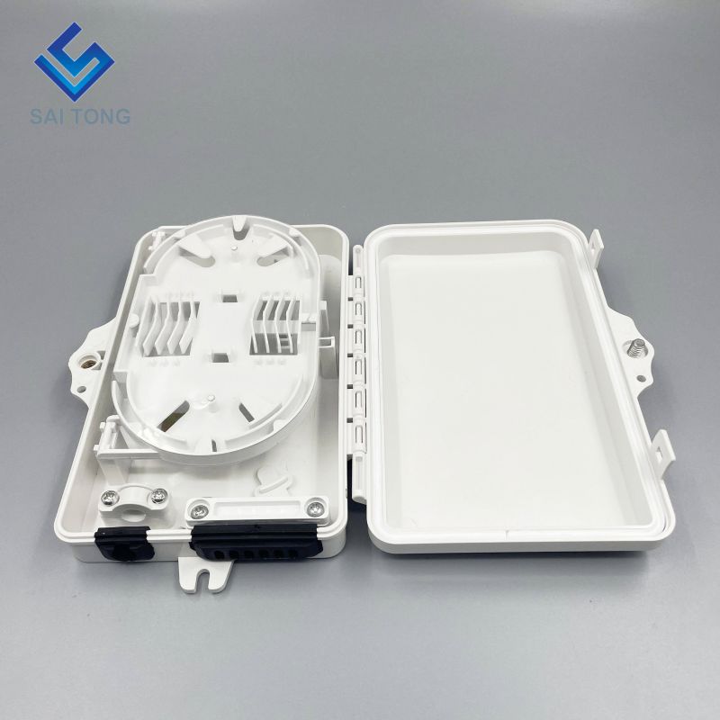 Saitong 1/6 porturi FTTH FTTX Cutie de distribuție cu fibră optică cu 6 nuclee Cutie de suport PLC Cutie optică ABS