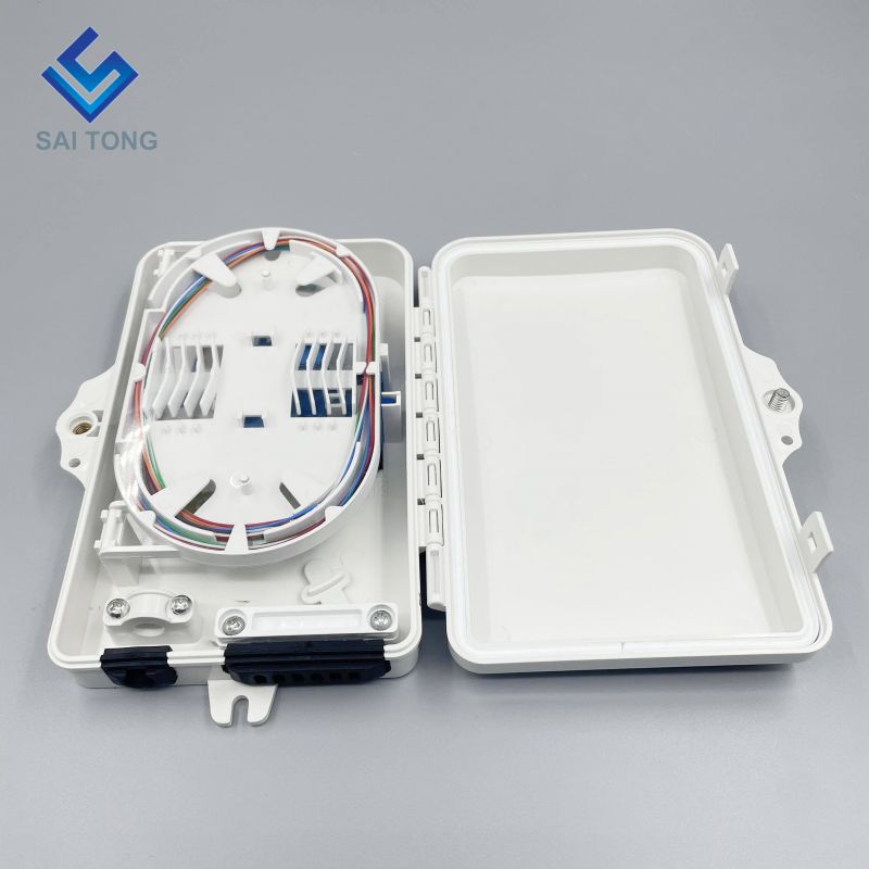 Saitong 1/6 porturi FTTH FTTX Cutie de distribuție cu fibră optică cu 6 nuclee Cutie de suport PLC Cutie optică ABS