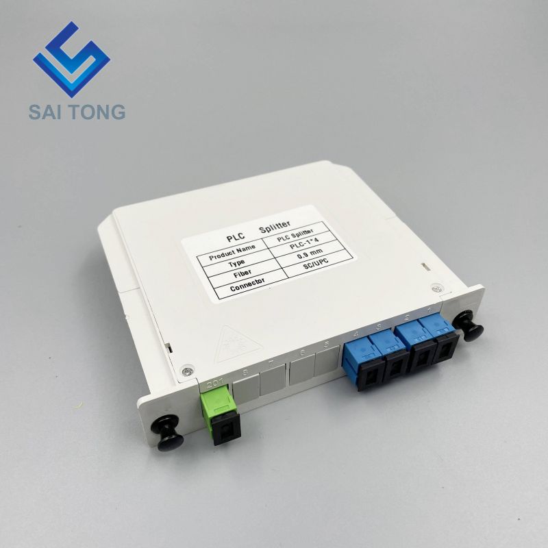 1:4 SC/UPC Rack Mount Plc Splitter Cutie ABS Conectori SC UPC Tip casetă Splitter fibră optică 1X4