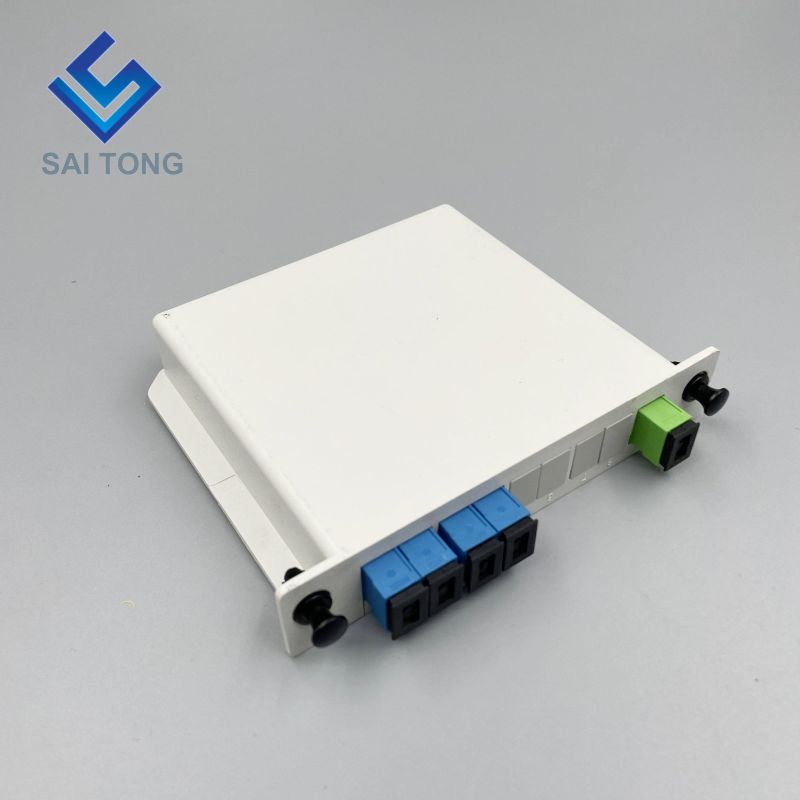 1:4 SC/UPC Rack Mount Plc Splitter Cutie ABS Conectori SC UPC Tip casetă Splitter fibră optică 1X4