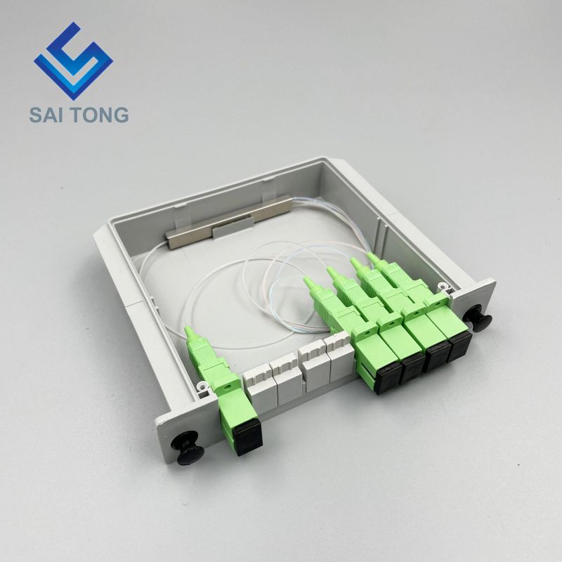 1:4 SC/APC Rack Mount Plc Splitter Cutie ABS Conectori SC UPC Tip casetă Splitter fibră optică 1X4