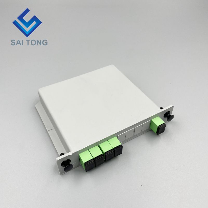 1:4 SC/APC Rack Mount Plc Splitter Cutie ABS Conectori SC UPC Tip casetă Splitter fibră optică 1X4