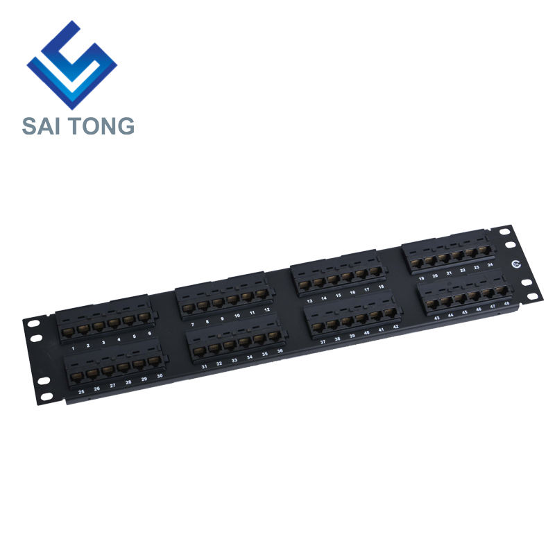 2U 19'' 48 porturi Jachete RJ45 Krone, Suport din oțel Cat6 Patch Panel Blank Neecranat Utp Cat5e CAT6 CAT6 CAT6A RJ45 Patch