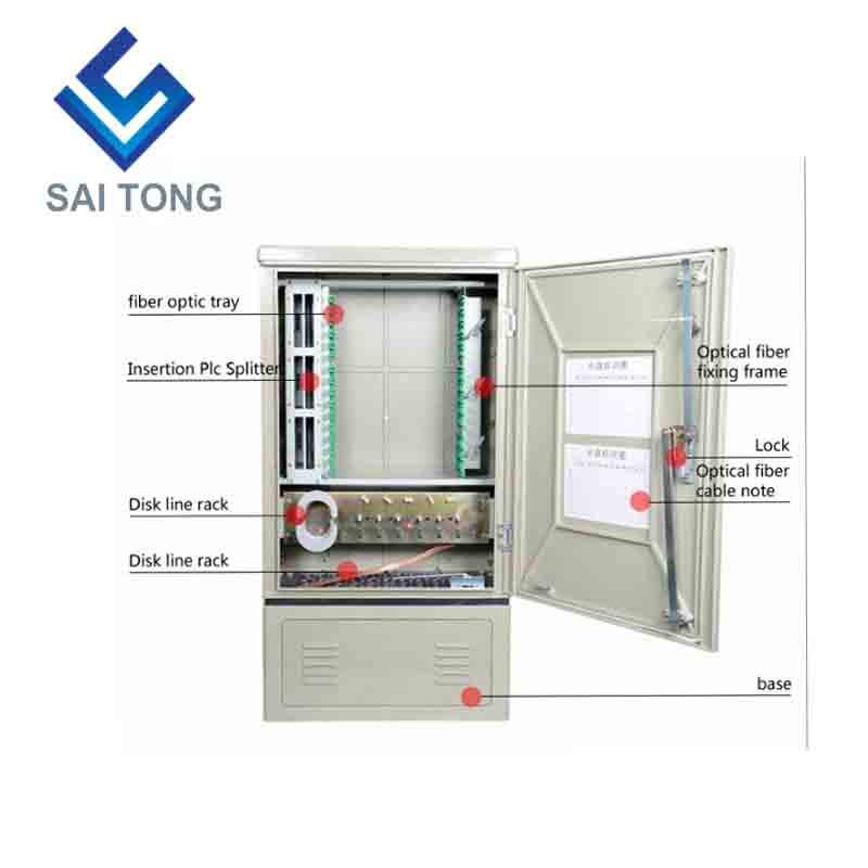 SaiTong FTTH 144 Core dulap pentru hub de distribuție din fibră SMC Material rezistent la apă acces în aer liber dulap cu fibră optică 144