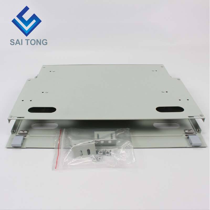 SaiTong FTTH 19 inch Rack Mount 12 porturi Cabinet SC/FC ODF 1 U 12 miezuri Fibră optică Cadru de distribuție Opțional încărcare completă