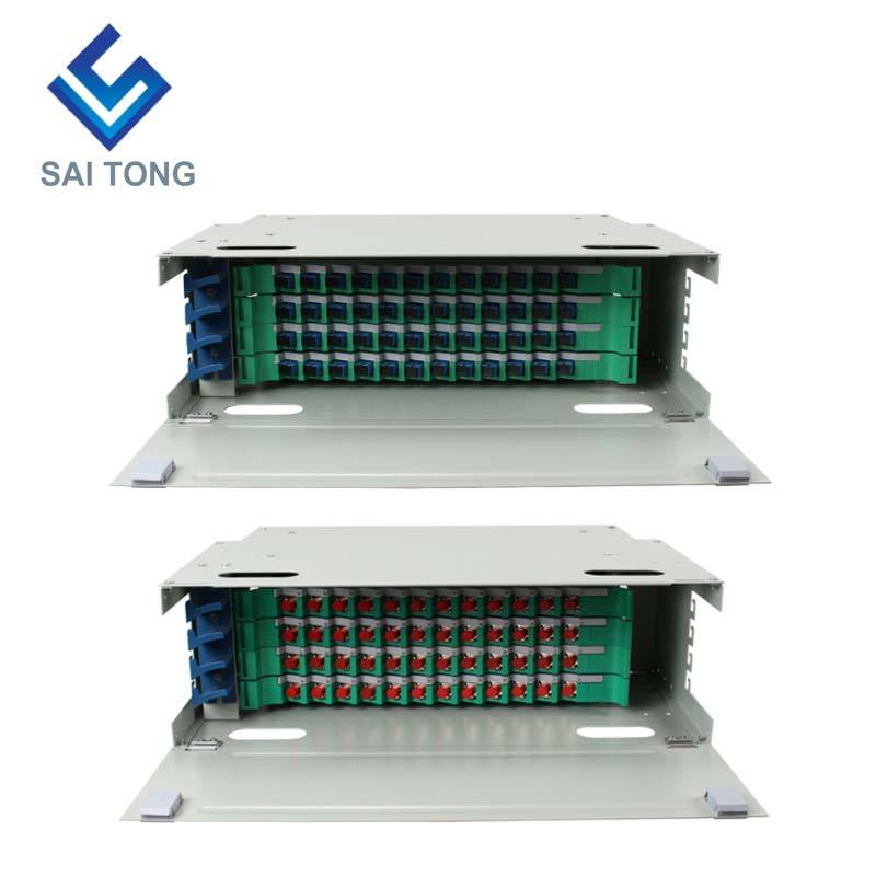 SaiTong FTTH 19 inch Rack Mount 48 Port Cabinet SC/FC ODF 4 U 48 core Cadru de distribuție din fibră optică Opțional încărcare completă