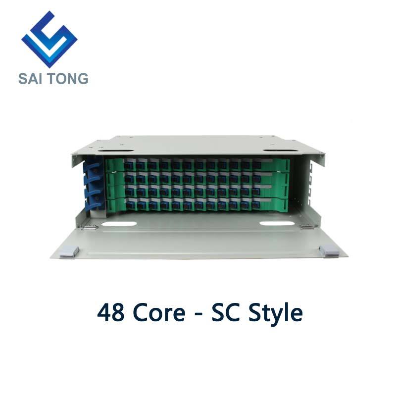 SaiTong FTTH 19 inch Rack Mount 48 Port Cabinet SC/FC ODF 4 U 48 core Cadru de distribuție din fibră optică Opțional încărcare completă