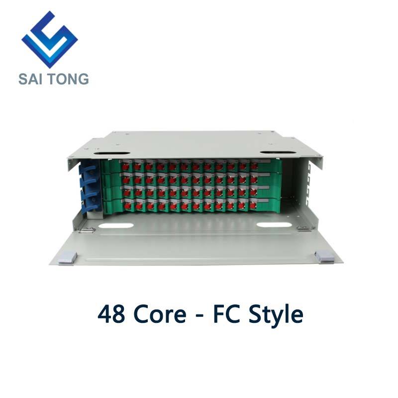 SaiTong FTTH 19 inch Rack Mount 48 Port Cabinet SC/FC ODF 4 U 48 core Cadru de distribuție din fibră optică Opțional încărcare completă