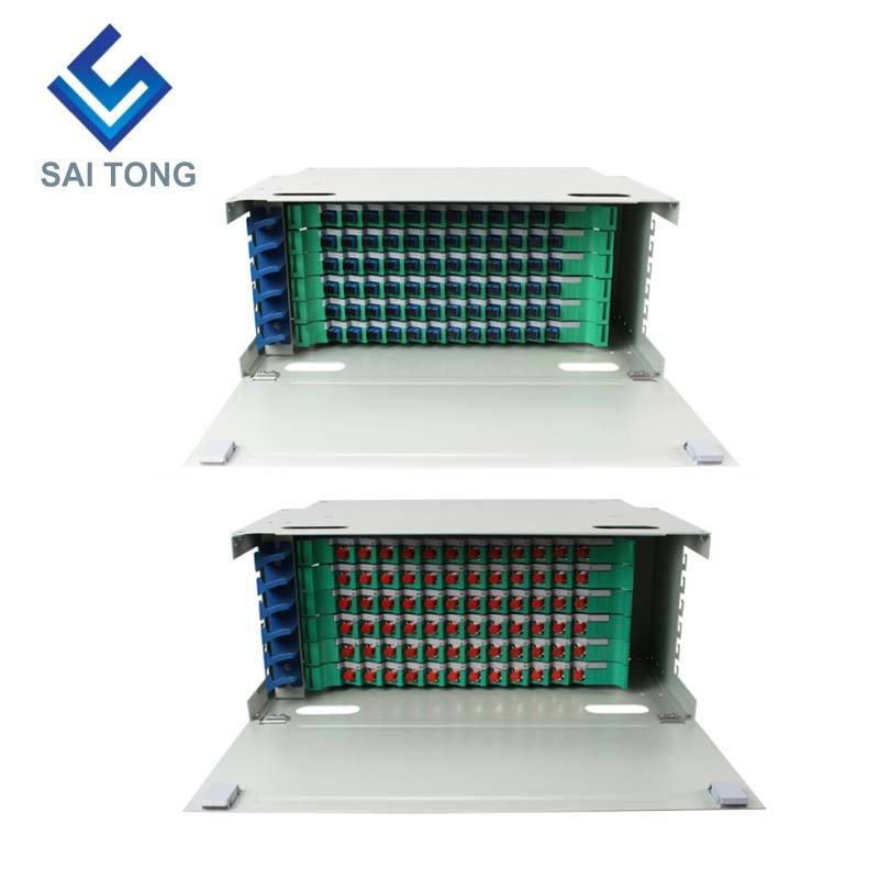 SaiTong FTTH 19 inch Rack Mount 72 Port Cabinet SC/FC ODF 6 U 72 core Cadru de distribuție din fibră optică Opțional încărcare completă