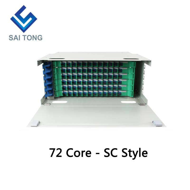 SaiTong FTTH 19 inch Rack Mount 72 Port Cabinet SC/FC ODF 6 U 72 core Cadru de distribuție din fibră optică Opțional încărcare completă