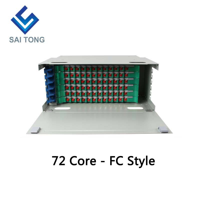 SaiTong FTTH 19 inch Rack Mount 72 Port Cabinet SC/FC ODF 6 U 72 core Cadru de distribuție din fibră optică Opțional încărcare completă