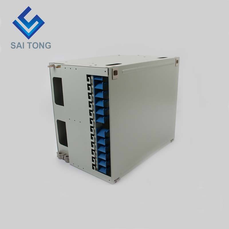 2022 SaiTong FTTH 19 inch Rack Mount 144 Port Cabinet SC/FC ODF 12U 144 core Cadru de distribuție din fibră optică Opțional încărcare completă