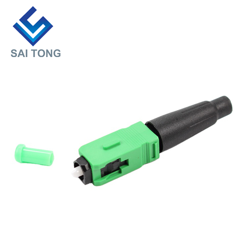 Fibră FTTH Saitong Optic Conector rapid sc apc culoare verde cablu fibră conector rapid Conector rapid Asamblare pe teren Monomod