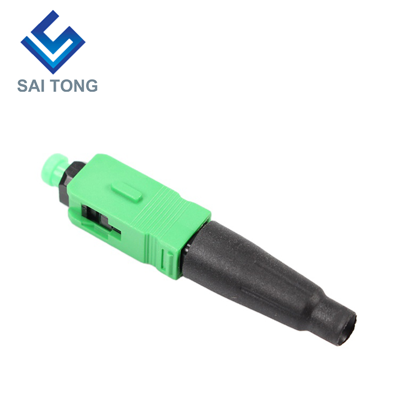 Fibră FTTH Saitong Optic Conector rapid sc apc culoare verde cablu fibră conector rapid Conector rapid Asamblare pe teren Monomod